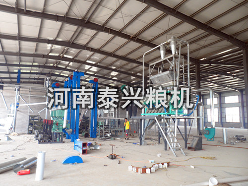 河北30噸級小米加工設備安裝現(xiàn)場